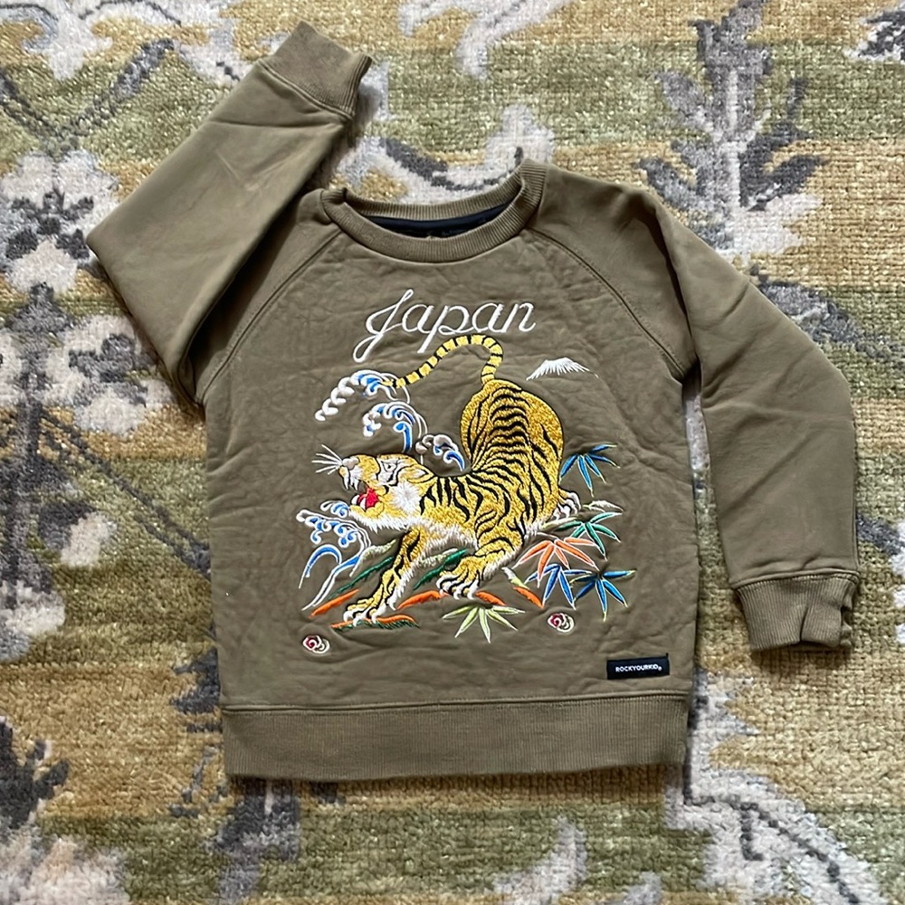 Rock Your Kid sweater, olive.